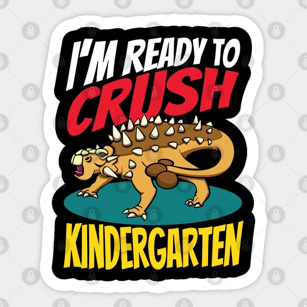 Ready To Crush Kindergarten Ankylosaurus Sticker by Huhnerdieb Apparel